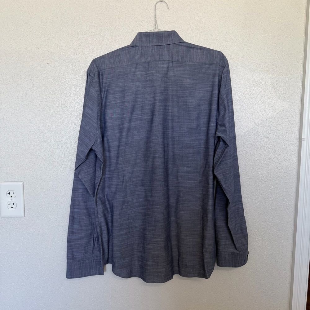 Express Fitted Button Down Shirt Men’s XL Gray Long Sleeve Cotton Casual Shirt - Picture 3 of 10